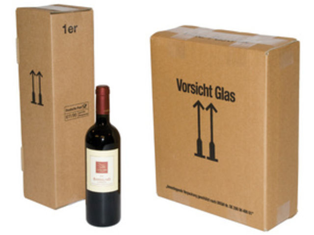 Carton d'expédition pour 1 bouteille 0,75L