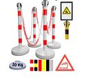 Kit 4 Poteaux de Balisage Métal avec Chaîne Plastique ou Métal