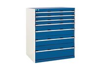 Bott - Armoire multitiroirs SL-107 - 7 tiroirs, Acier Gris/Bleu, 120cm H, 1500kg Charge Max