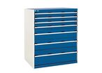 Bott - Armoire multitiroirs SL-107 - 7 tiroirs, Acier Gris/Bleu, 120cm H, 1500kg Charge Max
