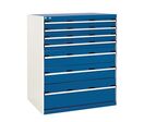 Bott - Armoire multitiroirs SL-107 - 7 tiroirs, Acier Gris/Bleu, 120cm H, 1500kg Charge Max