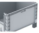 Bac plastique 800x600 x 420 mm norme Europe avec ouverture et 4 pieds - basicline plus