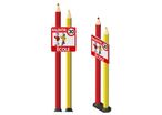 Totem école 2 crayons avec panneau ralentir école + figurine