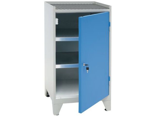 Manutan Expert - Armoire à outils sur pieds - 1 porte bleue - Acier - Charge 160kg - Livrée montée