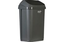 Manutan Expert - Poubelle Sanitaire à Couvercle Basculant 50L Gris - Plastique Recyclé 100% - Intérieur - Garantie 10 Ans