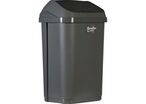 Manutan Expert - Poubelle Sanitaire à Couvercle Basculant 50L Gris - Plastique Recyclé 100% - Intérieur - Garantie 10 Ans