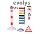 Poteau métal de balisage à sangle EVOLYS