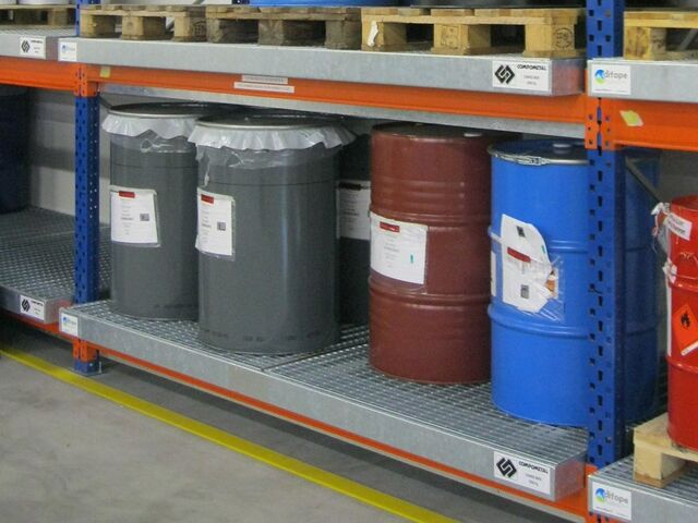 Bac de rétention pour rayonnage 