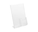 Porte-visuel incliné avec porte-brochure plexiglass sens portrait