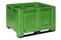 CAISSE-PALETTE 1200X1000X780 MM - AJOURE / 680 L - 2 SEMELLES - CONVEXE