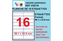 planche de 16 étiquettes format  99.1 x 33.9 mm