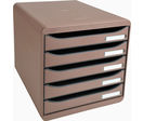 Bloc de classement EXACOMPTA 5 tiroirs marron/marron  format A4+