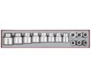 Jeu de douille TTX-4 tray 3/4 19-50mm 14 pièces 6 pans Teng Tools TTX3414