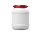 Curtec - Baril 26L Grande Ouverture Homologué UN - Usage Alimentaire - Polyéthylène Haute Densité - Blanc Rouge
