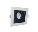 Support Spot Encastrable GU10 Orientable Carré Blanc