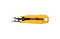 Olfa Green - Cutter Sécurité SK-4 Ambidextre Jaune 17.5 mm - Lame Rétractable, Éco-responsable