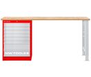 Établi modulaire Rubberwood avec armoire à tiroir 8T 2000 mm MW Tools MOD20LP8R