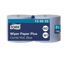 Tork - Bobine d'essuyage industriel Plus Combi - Bleu - 2 plis - 25500 cm - Usage alimentaire - Éco-responsable