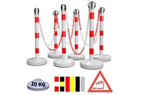 Kit 6 Poteaux de Balisage Métal avec Chaîne Plastique ou Métal