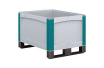 Bito - Caisse-palette plastique 800x600x720mm - 223L, 500kg charge max, Polypropylène, Gris, Usage alimentaire