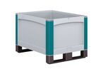 Bito - Caisse-palette plastique 800x600x720mm - 223L, 500kg charge max, Polypropylène, Gris, Usage alimentaire