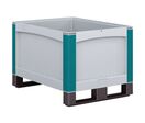 Bito - Caisse-palette plastique 800x600x720mm - 223L, 500kg charge max, Polypropylène, Gris, Usage alimentaire