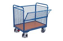 Variofit - Chariot conteneur parois grillagées 500kg - Panneau 1/2 rabattable - Ergonomique - 3 ans garantie