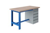 Etabli SI plateau bois multiplis à caisson 5 tiroirs