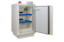 Armoire pour stocker et charger des batteries lithium avec sécurité alarme et extinction