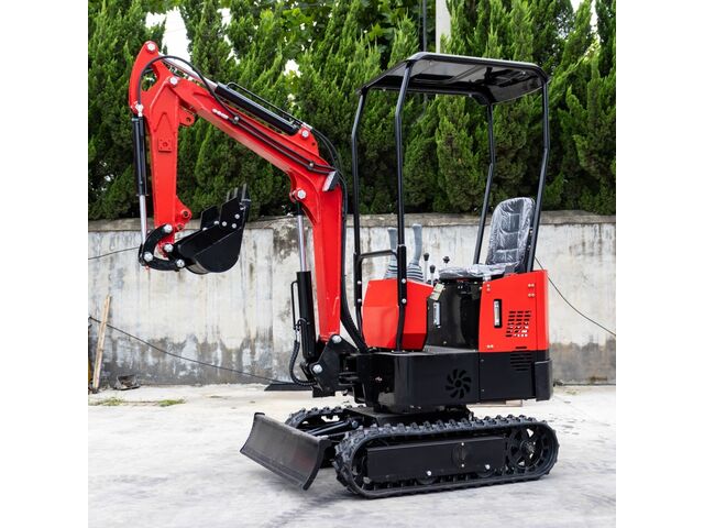 Mini-pelle 1 tonne moteur Koop 7 kW 1 cylindre avec bras pivotant et train de chenilles extensible MW Tools MG10F