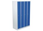 Manutan Expert - Vestiaire Industrie Propre 4 Cases/Socle Bleu - Acier, 1800x1170x500mm, Cadenas, Livré Monté