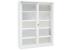 Manutan Expert - Armoire haute à portes coulissantes - 2000x1500x650 mm - Acier Gris - Porte Transparente - 8 Tablettes - Charge 500 kg
