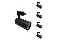 Pack de 5 - Spot LED sur Rail 30W 45° Monophasé - Blanc Chaud 2300K - 3500K / Noir