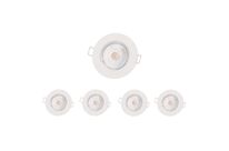 Pack de 5 - Spot LED Encastrable 5W IP65 Ø72mm Blanc - Blanc Chaud 2300K - 3500K