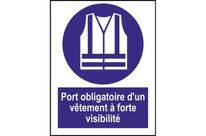 Panneau port obligatoire d'un vêtement à forte visibilite