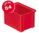 Lot de 54 caisses plastiques CP 3.6 litres rouges