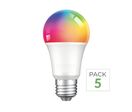 Pack de  5 - Ampoule LED Connectée Wifi E27 9W RGBW A60