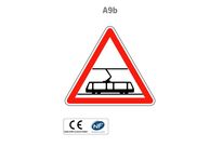 Panneau A9b traversée de voies de tramway