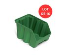 Lot de 16 bacs DUETTO 9,4 litres plastique vert