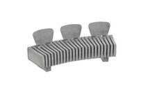 Banc public incurvé en plastique recyclé - Vertebra Curvo R