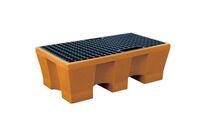 Manutan Expert - Bac de rétention plastique 2 fûts - 240 L - Galvanisé - Polyéthylène - Orange