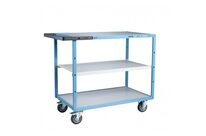 Servante 3 longs plateaux bois et poignée - 250 kg