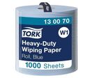 Tork - Bobine d'essuyage industriel Bleu - Ouate de cellulose 2 plis - 34x36.9 cm - 1000 formats - Usage alimentaire