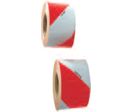 Bandes adhésives inclinées réfléchissantes homologuées : Classe A- fluo rouge/blanc