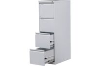 TRENT - Classeur Métallique A4 Gris Clair - 4 Tiroirs - Classement Dossiers Suspendus - Verrouillable