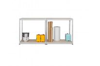 ETAGERE - LOURDE CHARGE RENFORCEE - Mix bois métal - en kit 900x900x450 2 tablettes résistance 275Kg par niveau Structure  Bleu RAL 5010 tablettes