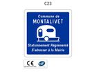 Panneau C23 Stationnement réglementé pour les caravanes