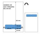 Feuille A4 avec 2 étiquettes intégrées 85 x 54 mm (colis expédition)