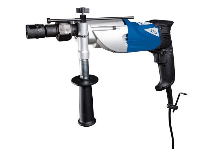 Taraudeuse à main électrique de M6 à M18 avec dispositif d'inversion 0,41 kW 230V dans un coffre de rangement robuste Metallkraft GS18