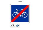 Panneau C114 fin d'une piste ou bande cyclable conseillée